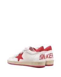 weiße Leder niedrige Sneakers mit Sternenmuster von Golden Goose