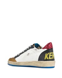 weiße Leder niedrige Sneakers mit Sternenmuster von Golden Goose