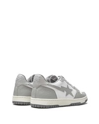 weiße Leder niedrige Sneakers mit Sternenmuster von A Bathing Ape