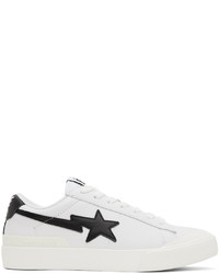 weiße Leder niedrige Sneakers mit Sternenmuster von BAPE