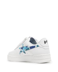 weiße Leder niedrige Sneakers mit Sternenmuster von BAPE BLACK *A BATHING APE®