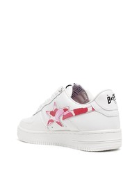 weiße Leder niedrige Sneakers mit Sternenmuster von BAPE BLACK *A BATHING APE®