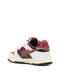 weiße Leder niedrige Sneakers mit Sternenmuster von A Bathing Ape