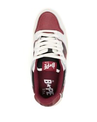 weiße Leder niedrige Sneakers mit Sternenmuster von A Bathing Ape