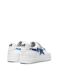 weiße Leder niedrige Sneakers mit Sternenmuster von A Bathing Ape