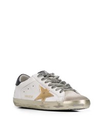 weiße Leder niedrige Sneakers mit Sternenmuster von Golden Goose