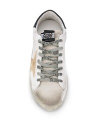 weiße Leder niedrige Sneakers mit Sternenmuster von Golden Goose