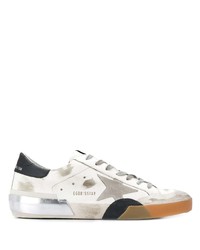 weiße Leder niedrige Sneakers mit Sternenmuster von Golden Goose