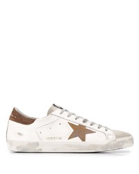 weiße Leder niedrige Sneakers mit Sternenmuster von Golden Goose