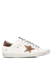 weiße Leder niedrige Sneakers mit Sternenmuster von Golden Goose
