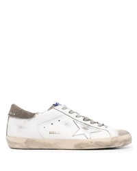 weiße Leder niedrige Sneakers mit Sternenmuster von Golden Goose