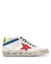 weiße Leder niedrige Sneakers mit Sternenmuster von Golden Goose