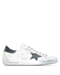 weiße Leder niedrige Sneakers mit Sternenmuster von Golden Goose