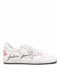 weiße Leder niedrige Sneakers mit Sternenmuster von Golden Goose