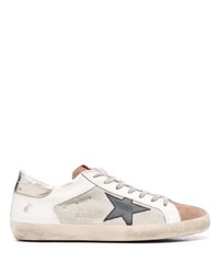 weiße Leder niedrige Sneakers mit Sternenmuster von Golden Goose