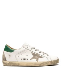 weiße Leder niedrige Sneakers mit Sternenmuster von Golden Goose