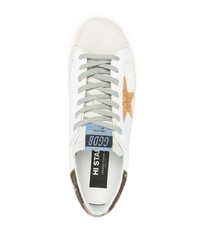 weiße Leder niedrige Sneakers mit Sternenmuster von Golden Goose