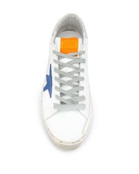 weiße Leder niedrige Sneakers mit Sternenmuster von Golden Goose