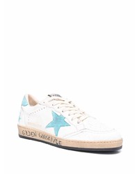 weiße Leder niedrige Sneakers mit Sternenmuster von Golden Goose