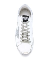 weiße Leder niedrige Sneakers mit Sternenmuster von Golden Goose