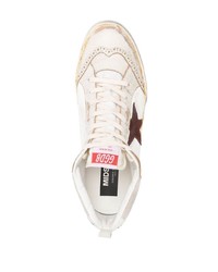 weiße Leder niedrige Sneakers mit Sternenmuster von Golden Goose