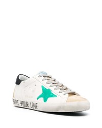 weiße Leder niedrige Sneakers mit Sternenmuster von Golden Goose