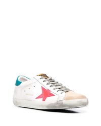 weiße Leder niedrige Sneakers mit Sternenmuster von Golden Goose