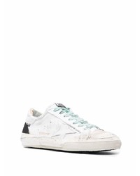 weiße Leder niedrige Sneakers mit Sternenmuster von Golden Goose