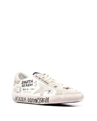 weiße Leder niedrige Sneakers mit Sternenmuster von Golden Goose