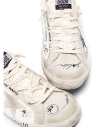 weiße Leder niedrige Sneakers mit Sternenmuster von Golden Goose