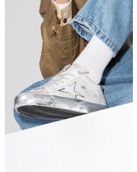 weiße Leder niedrige Sneakers mit Sternenmuster von Golden Goose