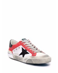 weiße Leder niedrige Sneakers mit Sternenmuster von Golden Goose