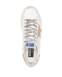 weiße Leder niedrige Sneakers mit Sternenmuster von Golden Goose