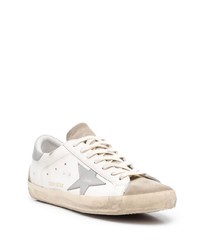 weiße Leder niedrige Sneakers mit Sternenmuster von Golden Goose