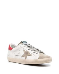 weiße Leder niedrige Sneakers mit Sternenmuster von Golden Goose