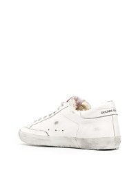 weiße Leder niedrige Sneakers mit Sternenmuster von Golden Goose