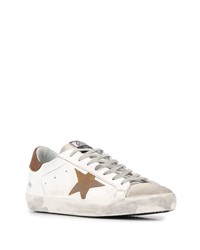 weiße Leder niedrige Sneakers mit Sternenmuster von Golden Goose