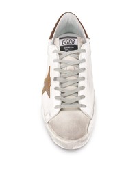 weiße Leder niedrige Sneakers mit Sternenmuster von Golden Goose