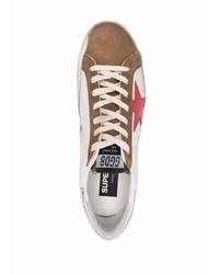 weiße Leder niedrige Sneakers mit Sternenmuster von Golden Goose