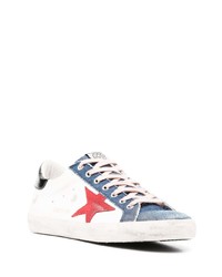 weiße Leder niedrige Sneakers mit Sternenmuster von Golden Goose