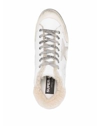 weiße Leder niedrige Sneakers mit Sternenmuster von Golden Goose