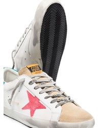 weiße Leder niedrige Sneakers mit Sternenmuster von Golden Goose