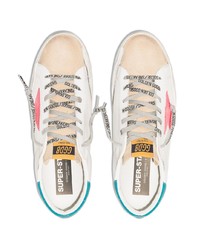 weiße Leder niedrige Sneakers mit Sternenmuster von Golden Goose