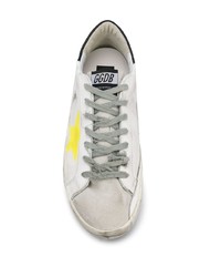 weiße Leder niedrige Sneakers mit Sternenmuster von Golden Goose