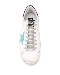 weiße Leder niedrige Sneakers mit Sternenmuster von Golden Goose