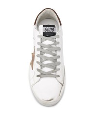 weiße Leder niedrige Sneakers mit Sternenmuster von Golden Goose