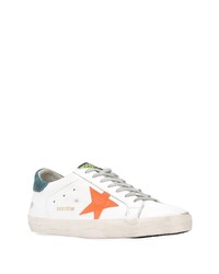 weiße Leder niedrige Sneakers mit Sternenmuster von Golden Goose