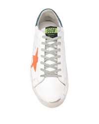 weiße Leder niedrige Sneakers mit Sternenmuster von Golden Goose