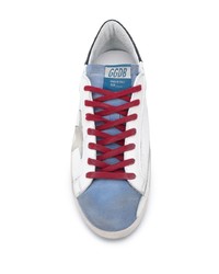 weiße Leder niedrige Sneakers mit Sternenmuster von Golden Goose