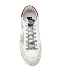 weiße Leder niedrige Sneakers mit Sternenmuster von Golden Goose